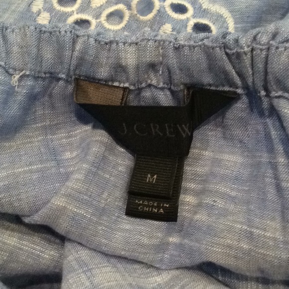 J. Crew Eyelet Beach Dress Blue & White Medium - Picture 5 of 7